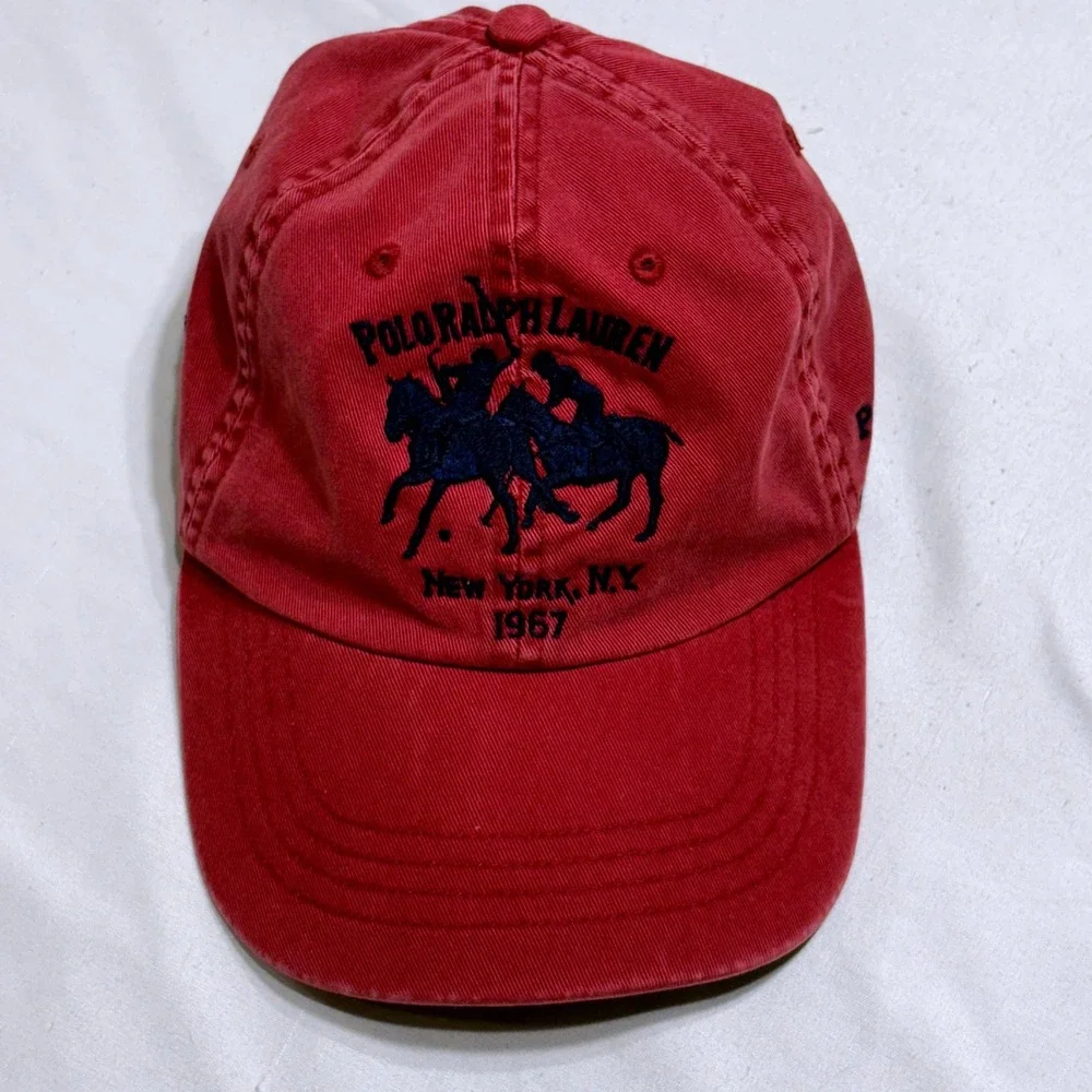 Polo Ralph Lauren Hat Unisex OS Red Mercer Classic Hunter Jumper Team Strapback